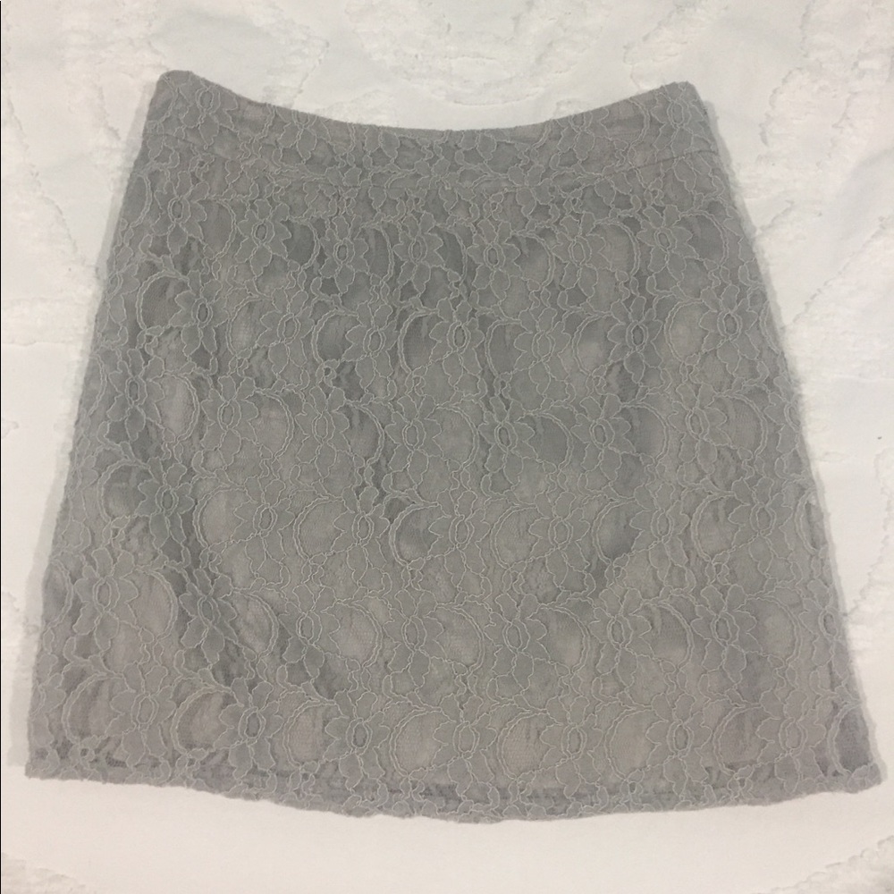 Laundry by shelli segal Grey lace skirt